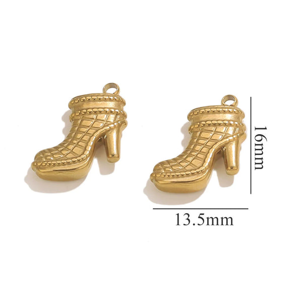Shoes Shaped Stainless Steel Jewelry Accessories For Diy Bracelet Necklace Bag Hanging With Electroplating