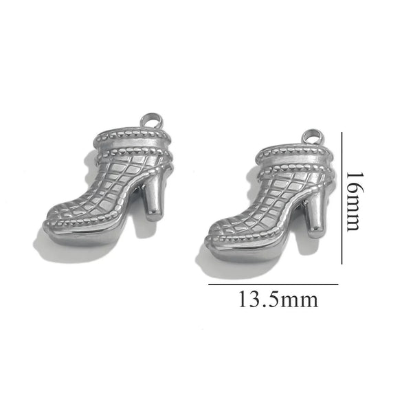 Shoes Shaped Stainless Steel Jewelry Accessories For Diy Bracelet Necklace Bag Hanging With Electroplating
