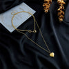 Short Clavicle Chain Multi Layer Necklace With Heart Shaped Titanium Steel Love Pendant In Cold Style