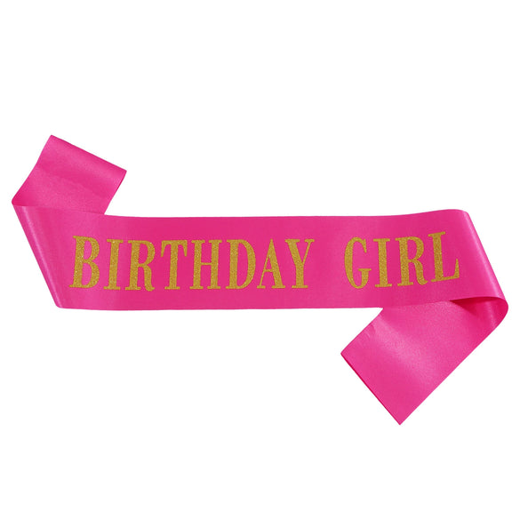 Shoulder Strap Ceremonial Belt Taffeta Fabric Sewing Pink Glitter Party Decoration
