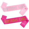 Shoulder Strap Ceremonial Belt Taffeta Fabric Sewing Pink Glitter Party Decoration
