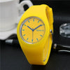 Silicone Alloy Ordinary Glass Mirror Round Dial Quartz Ultrathin Leisure Watch For Men And Women