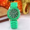 Silicone Alloy Ordinary Glass Mirror Stainless Steel Watch Round Dial Leisure Style