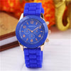 Silicone Alloy Ordinary Glass Mirror Stainless Steel Watch Round Dial Leisure Style