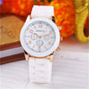 Silicone Alloy Ordinary Glass Mirror Stainless Steel Watch Round Dial Leisure Style