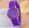 Silicone Alloy Ordinary Glass Mirror Stainless Steel Watch Round Dial Leisure Style