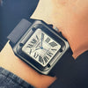 Silicone Alloy Stainless Steel Men's Square Casual Quartz Watch