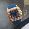Silicone Alloy Stainless Steel Men's Square Casual Quartz Watch