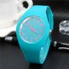 Silicone Alloy Watch Round Dial Leisure Style For Men And Women