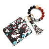 Silicone Bead Card Bag Western Style Cow Tau Sunflower Keychain Bracelet Wallet