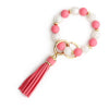 Silicone Bead Handmade Geometric Style Women's Wrist Bracelet With Tassel Pendant And Antilost Wooden Bead