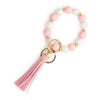 Silicone Bead Handmade Geometric Style Women's Wrist Bracelet With Tassel Pendant And Antilost Wooden Bead
