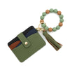 Silicone Beads Pu Bracelet Keychain With Solid Color For Women Leisure Travel Style