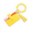 Silicone Beads Pu Bracelet Keychain With Solid Color For Women Leisure Travel Style