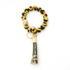 Silicone Bracelet With Leopard Print And Round Bead Design For Women