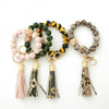 Silicone Bracelet With Leopard Print And Round Bead Design For Women