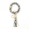 Silicone Bracelet With Leopard Print And Round Bead Design For Women
