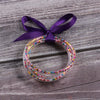 Silicone Five Layer Bracelet With Solid And Mixed Colors And Ribbon Lovely Style Jelly Bangles
