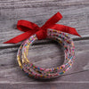 Silicone Five Layer Bracelet With Solid And Mixed Colors And Ribbon Lovely Style Jelly Bangles