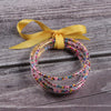 Silicone Five Layer Bracelet With Solid And Mixed Colors And Ribbon Lovely Style Jelly Bangles