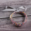 Silicone Five Layer Bracelet With Solid And Mixed Colors And Ribbon Lovely Style Jelly Bangles