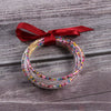 Silicone Five Layer Bracelet With Solid And Mixed Colors And Ribbon Lovely Style Jelly Bangles