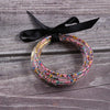Silicone Five Layer Bracelet With Solid And Mixed Colors And Ribbon Lovely Style Jelly Bangles