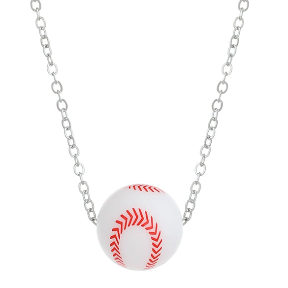 Silicone Geometric Basketball Pendant Handmade Unisex Sports Style Necklace Jewelry
