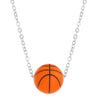 Silicone Geometric Basketball Pendant Handmade Unisex Sports Style Necklace Jewelry