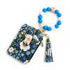 Silicone Id Bag Folding Card Bag Leather Wallet Keychain With Floral Pattern Modern Simplicity Style