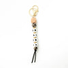 Silicone Keychain Bracelet Bag Pendant Round Wood Beads Modern And Minimalist Style