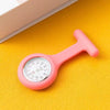 Silicone Plastic Stainless Steel Fashion Unisex Round Dial Tshaped Pocket Pin Hanging Watch