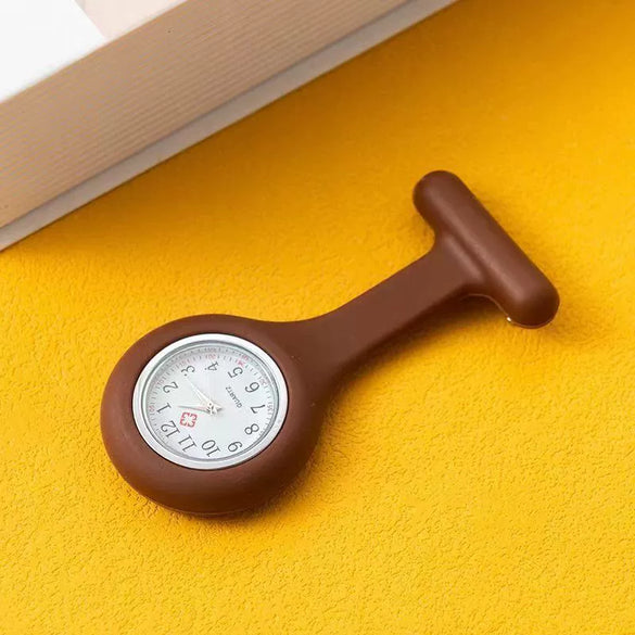 Silicone Plastic Stainless Steel Fashion Unisex Round Dial Tshaped Pocket Pin Hanging Watch