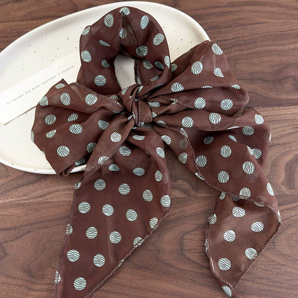 Silk And Polyester Acrylic Mesh Scarf Poll Dot Geometric Tie Dye Women Accessories