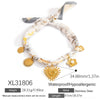 Silk Scarf Necklace Stainless Steel Heart And Flower Pendant Electroplating