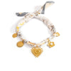 Silk Scarf Necklace Stainless Steel Heart And Flower Pendant Electroplating