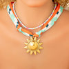 Silk Scarf Necklace Stainless Steel Titanium Steel Electroplating Fashion Minimalist Moon Pendant Women's