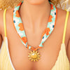 Silk Scarf Necklace Stainless Steel Titanium Steel Electroplating Fashion Minimalist Moon Pendant Women's
