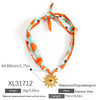 Silk Scarf Necklace Stainless Steel Titanium Steel Electroplating Fashion Minimalist Moon Pendant Women's