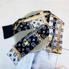 Silks And Satins Fabric Hairband With Bow And Plaid Pattern