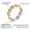 Silver And Gold Color Matched Fivepointed Star Geometric Style Ring For Women Made Of Stainless Steel With Electroplating