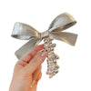 Silver Bow Bead Handmade Hair Rope For Women