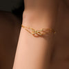 Silver Bow Bracelet Geometric Pattern Set With Diamonds Platinum 18K Gold Electroplated Women's Jewelry Wholesale