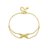Silver Bow Bracelet Geometric Pattern Set With Diamonds Platinum 18K Gold Electroplated Women's Jewelry Wholesale