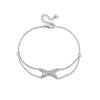 Silver Bow Bracelet Geometric Pattern Set With Diamonds Platinum 18K Gold Electroplated Women's Jewelry Wholesale