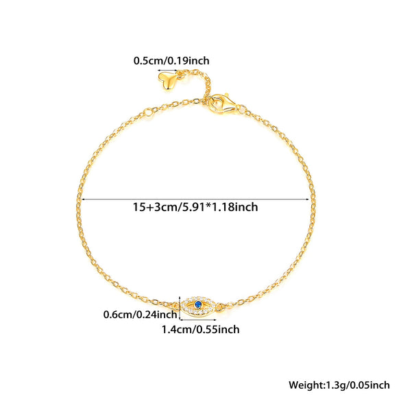 925 Silver Bracelet For Women With Diamonds And Cartoon Character Devil's Eye Simple High End Hand Jewelry