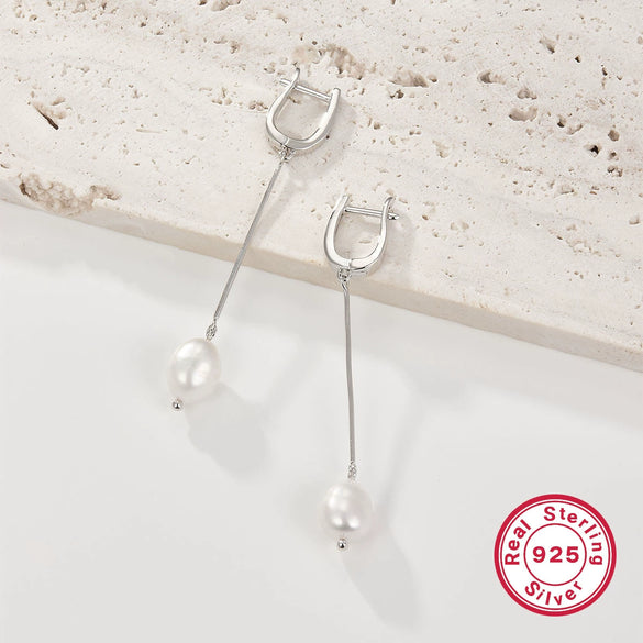 925 Silver Bracelet With Natural Freshwater Pearl Chain Pendant Electroplated Women's Jewelry
