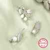 Silver Brooch With Zircon And Leaf Pattern Set With Pearls Unisex Jewelry