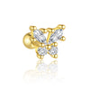 Silver Butterfly Women's Earrings With Zirconia
