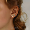 Silver Butterfly Women's Earrings With Zirconia
